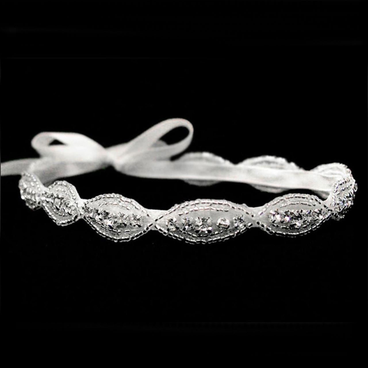 First Communion Rhinestone Ribbon Headband