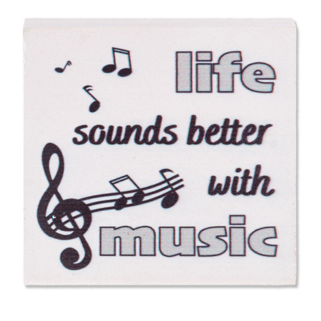 Life Sounds Better with Music Wood Block