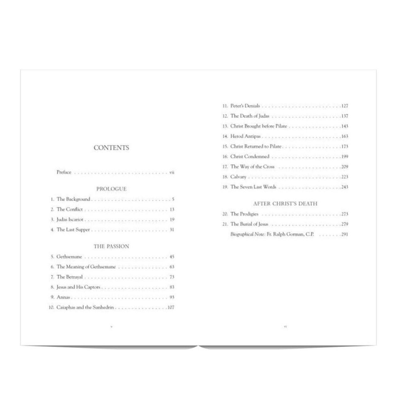 Contents of The Last Hours of Jesus by Fr. Gorman, CP