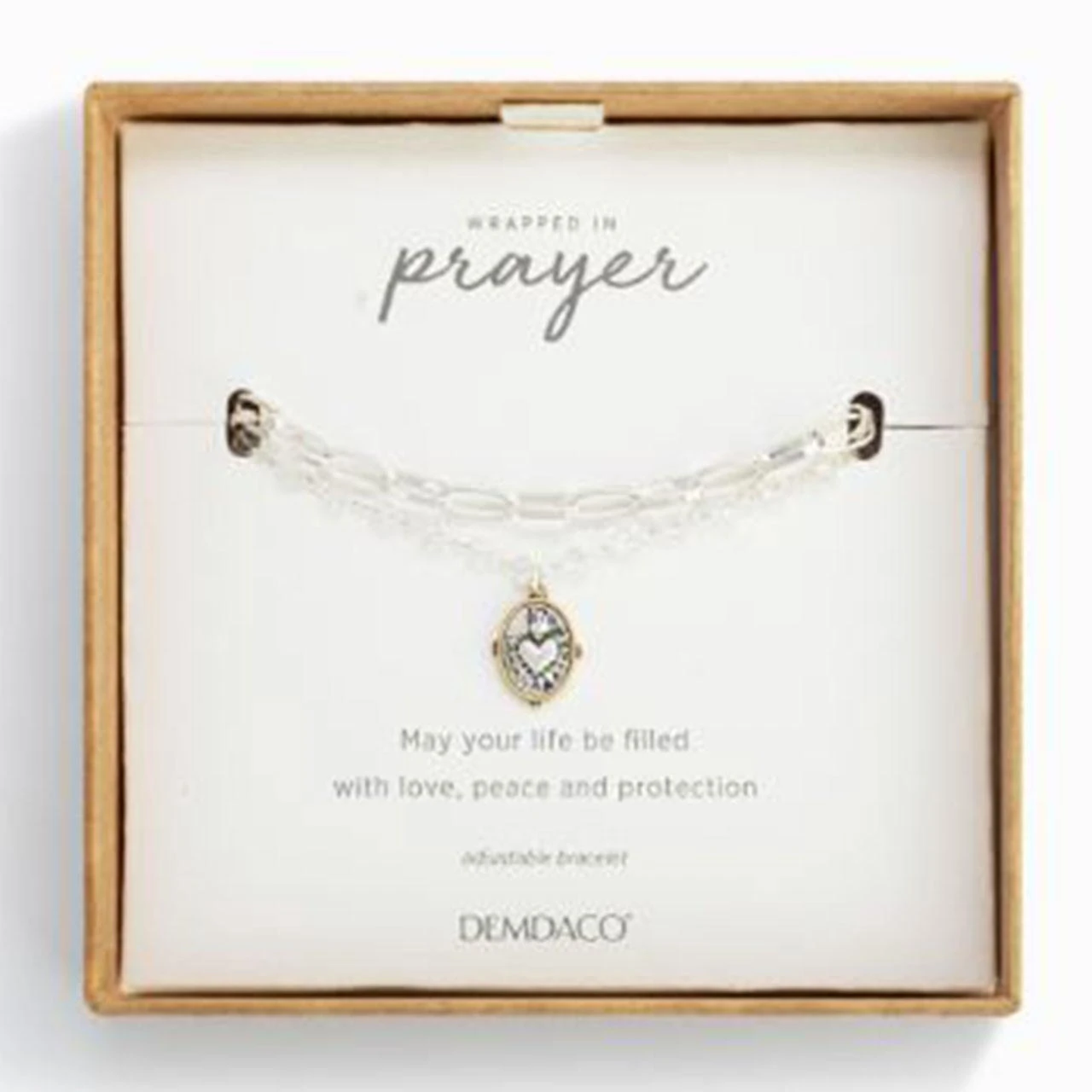 Packaging for the silver Sacred Heart Bracelet
