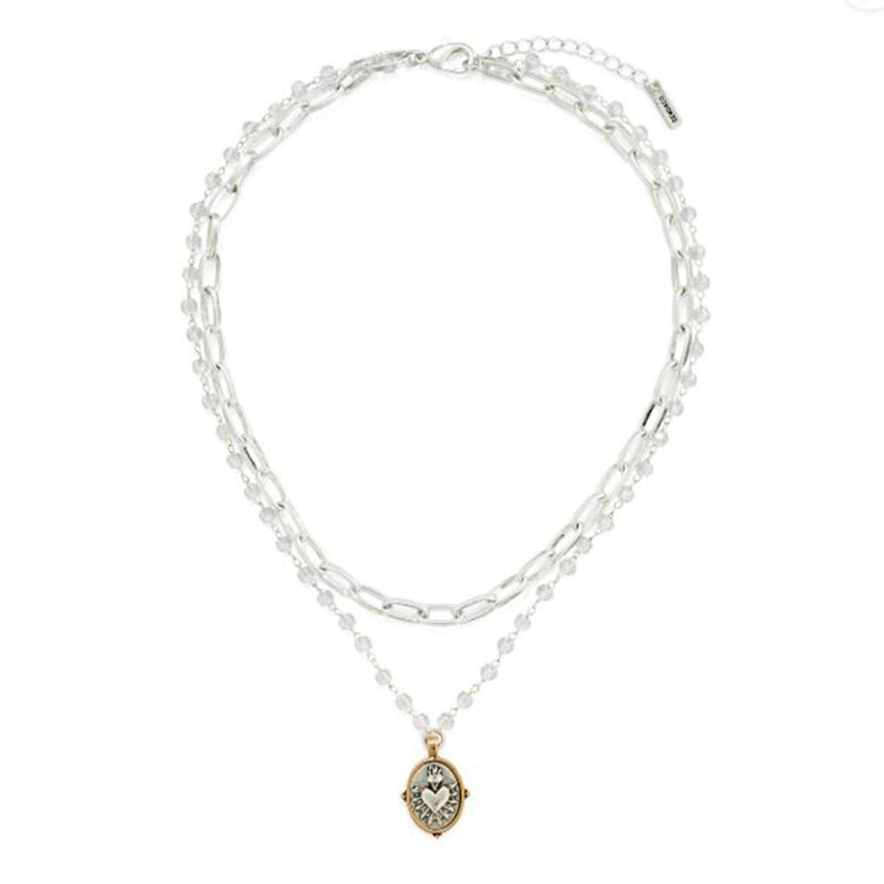 Silver Sacred Heart Necklace