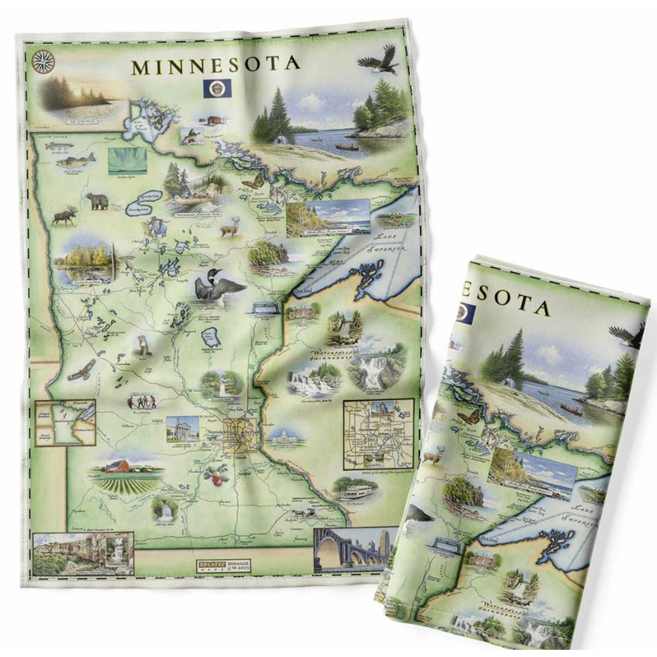 Minnesota Map Kitchen Towel