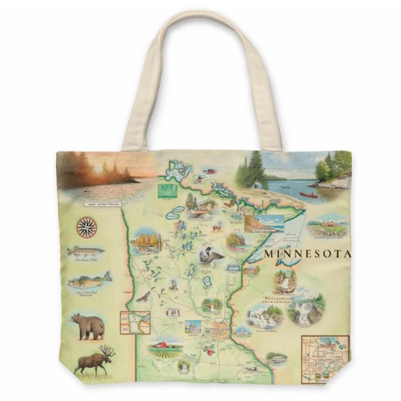 Minnesota Map Tote Bag