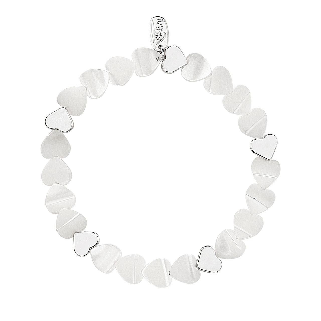 Silver Small Youth Heart stretch bracelet