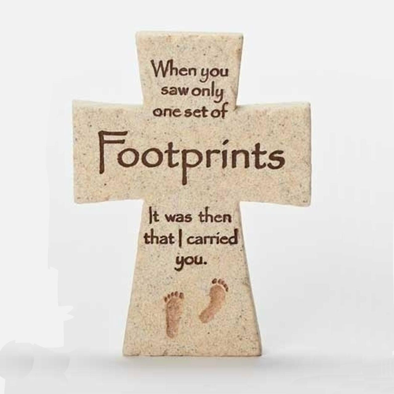 4IN Standing Footprints Cross