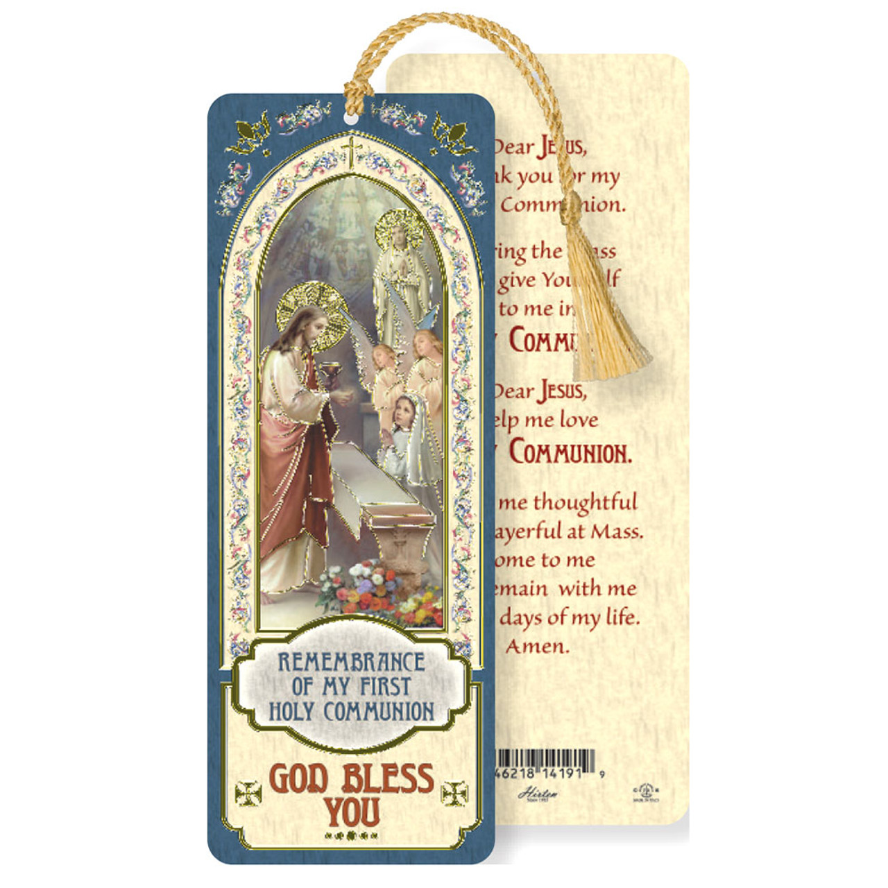 Girls Laminated First Communion Bookmark Girls Laminated First Communion Bookmark