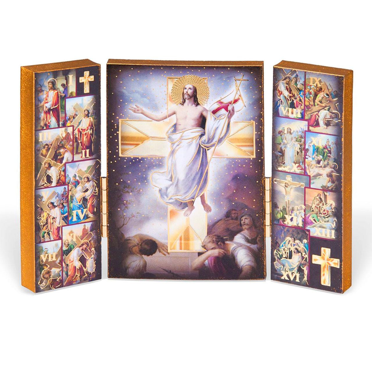 Standing Stations of the Cross Triptych