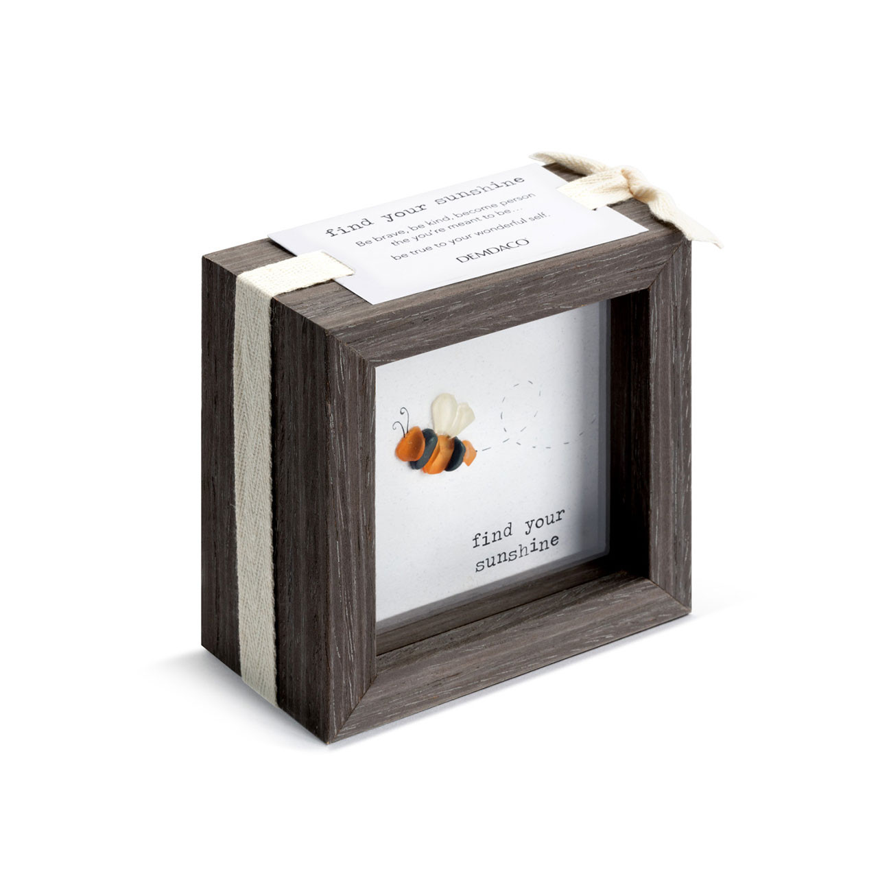 View of the packaging for the DEMDACO Find Your Sunshine Plaque