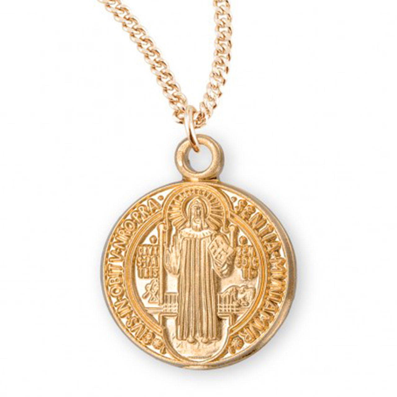 Front side of the Gold Jubilee St. Benedict Necklace Front side of the Gold Jubilee St. Benedict Necklace