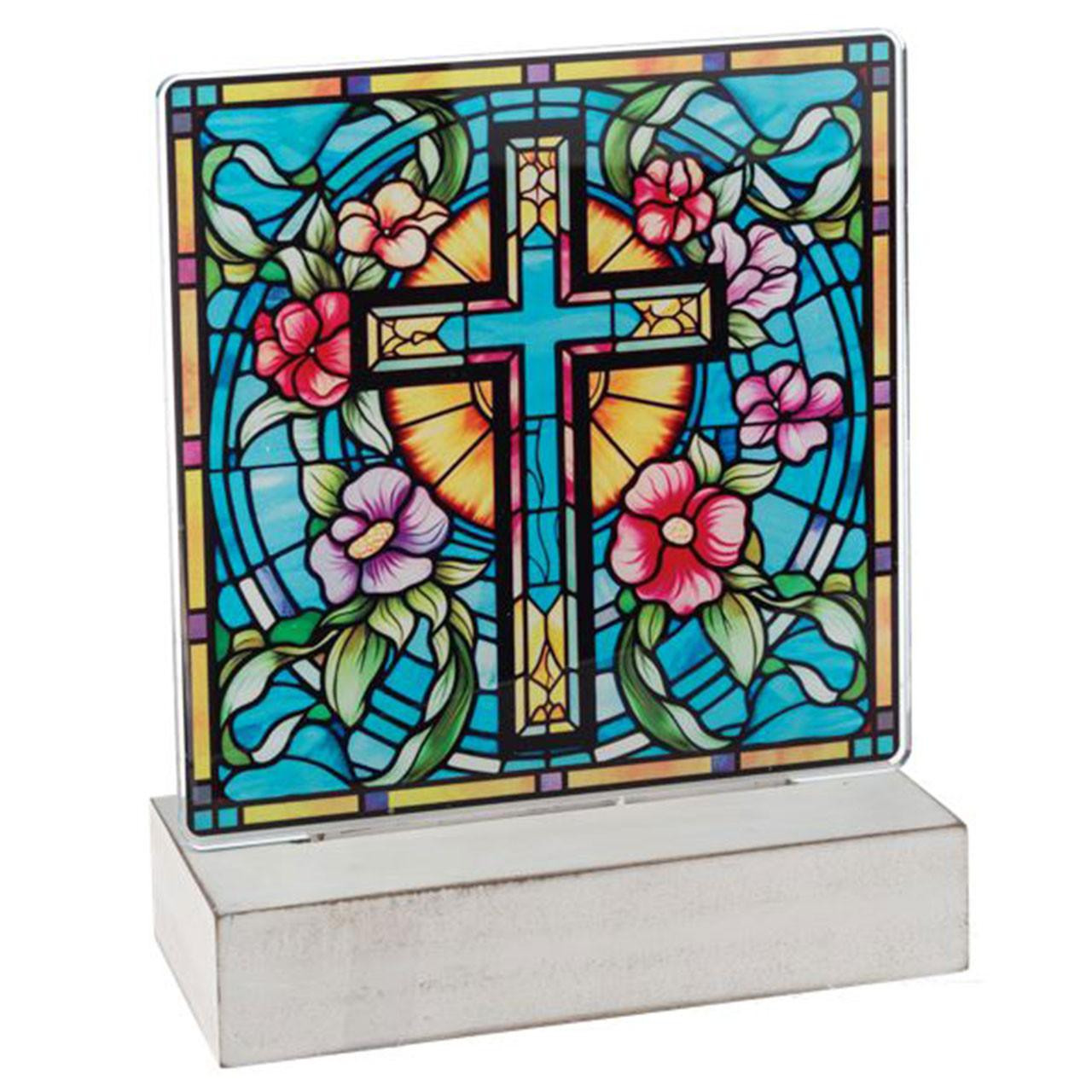 Tabletop LED Cross Decor with light off