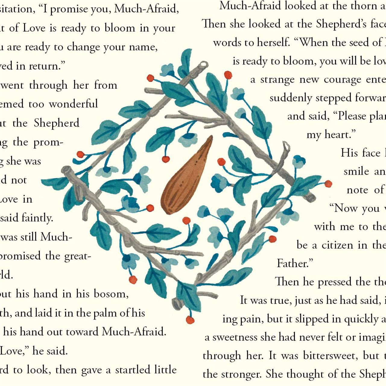 Sample of an inside page in Hind's Feet on High Places