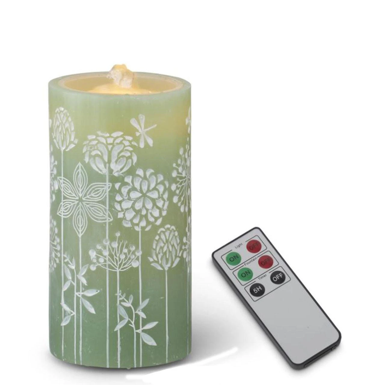 LED Floral Water Fountain Candle