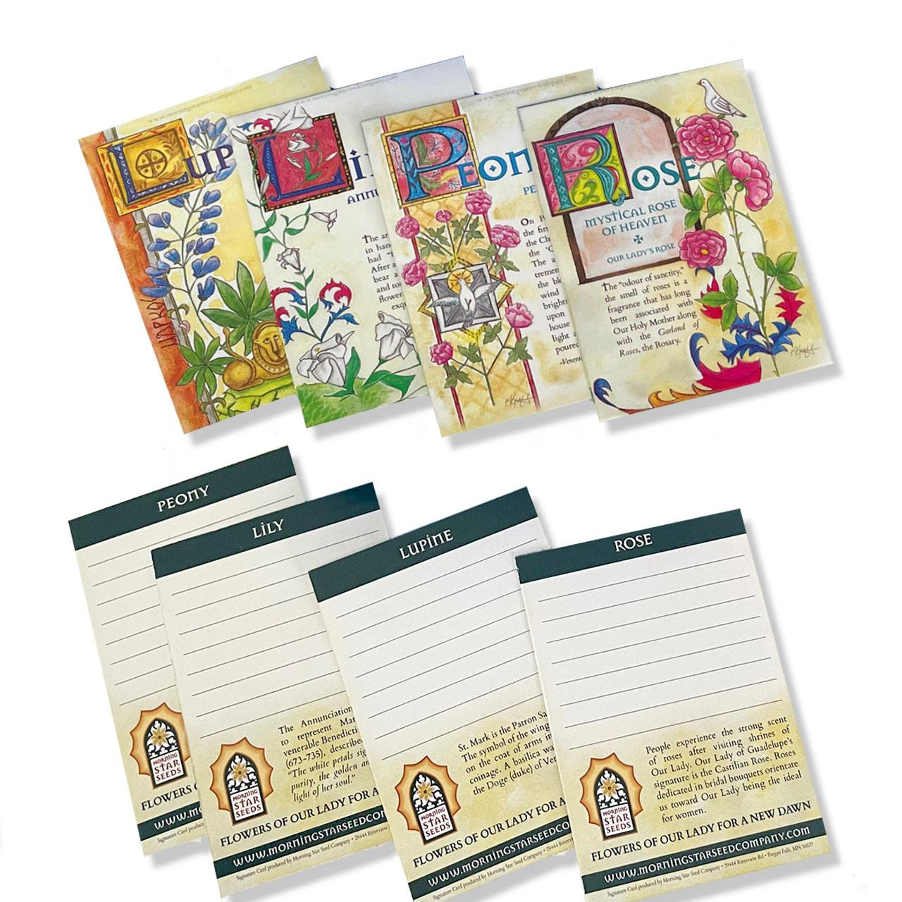 Front and Back of the Four Signature Garden Journal Cards