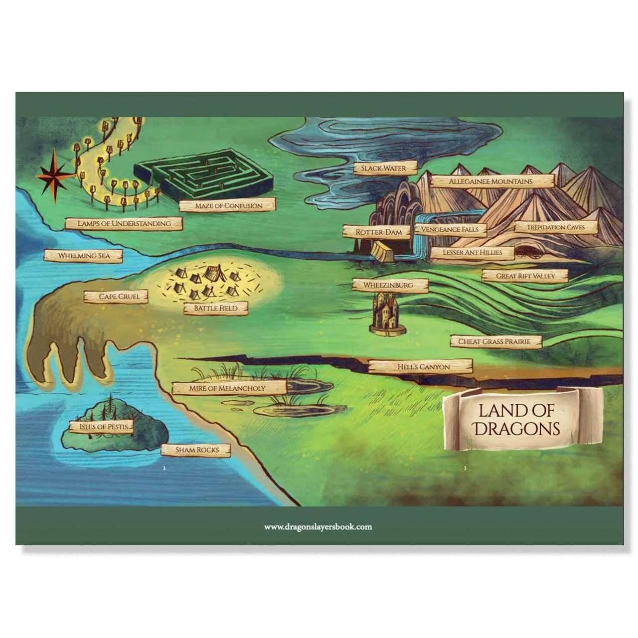 Map inside Dragon Slayers by Joyce Derham