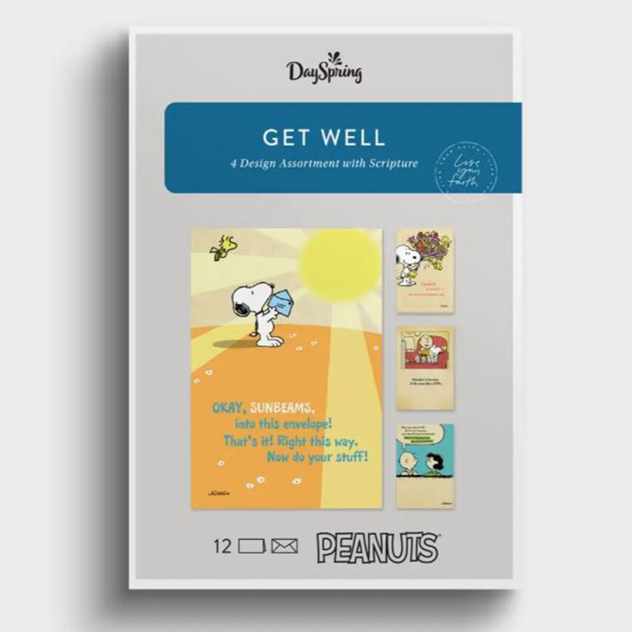 Boxed Peanuts Get Well Cards with 12 cards/12 envelopes