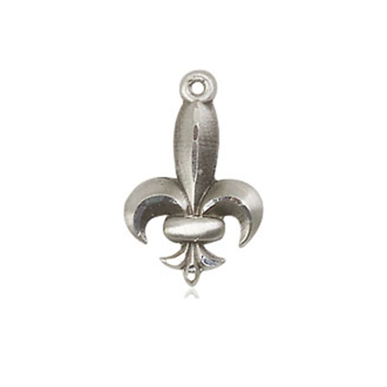 Detail of the Large 24IN Sterling Fleur de Lis Pendant