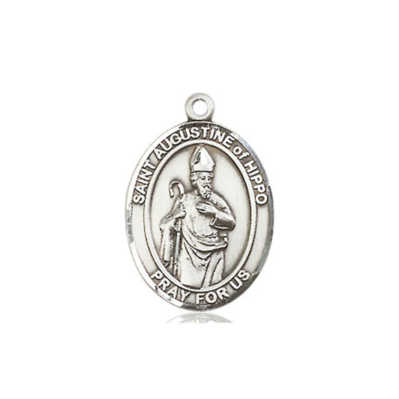 Detail of the 18IN Sterling St. Augustine of Hippo Necklace