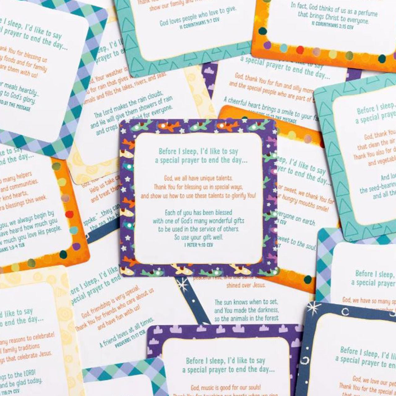 Examples of the cards that are in the Goodnight Prayer Box