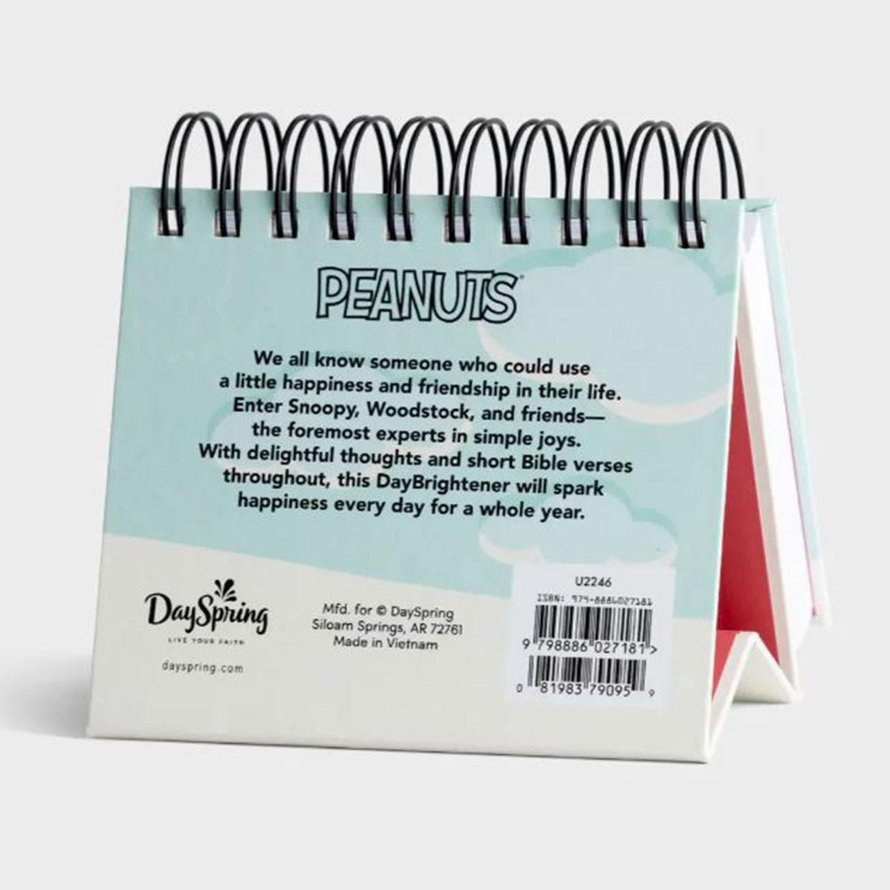 Back of the Peanuts Happiness Is Perpetual Calendar