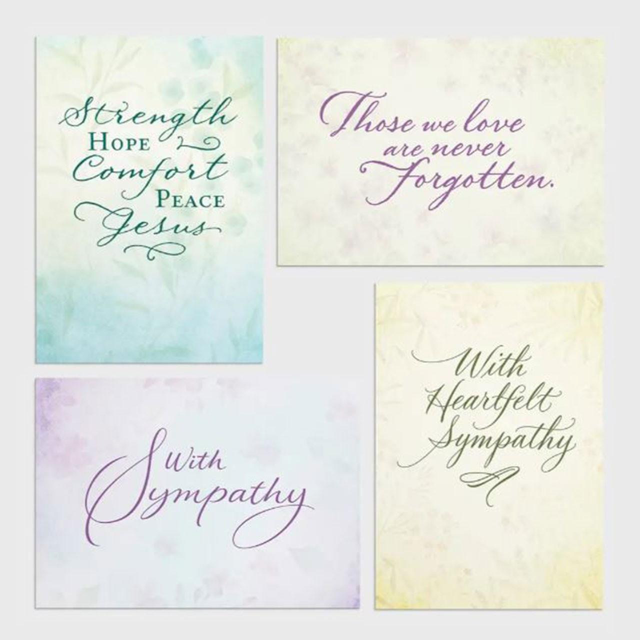 4 Card designs included in the Simply Stated Boxed Sympathy Cards