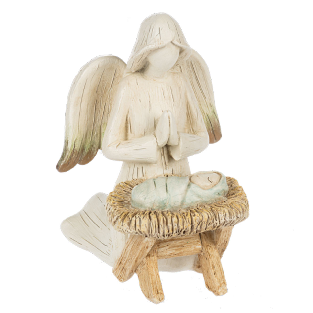 Kneeling Angel at Manger Statue