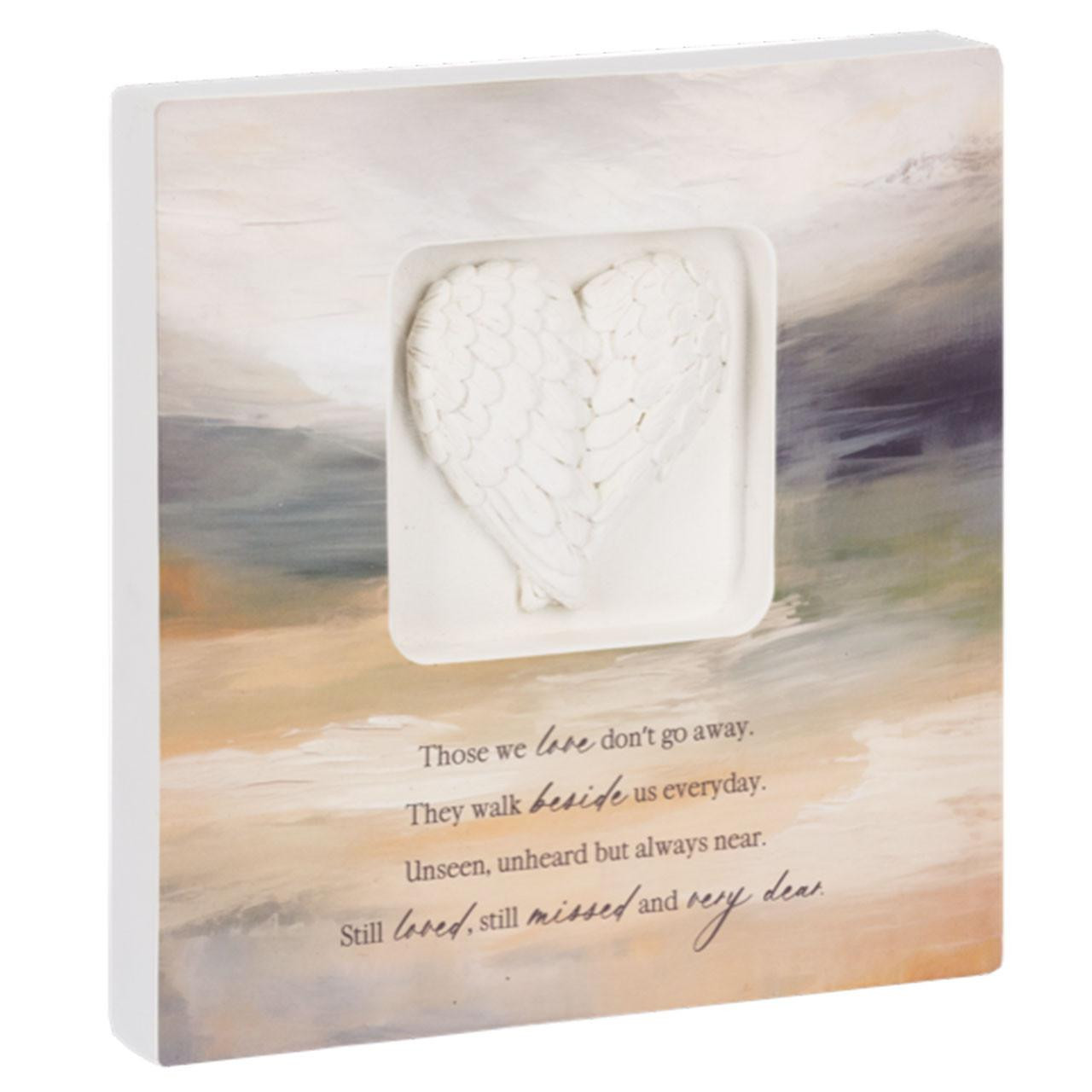 View of the Bereavement Angel Shadowbox Plaque depth
