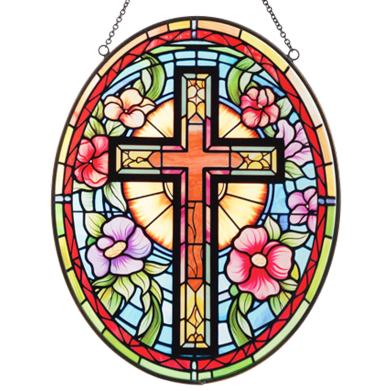 Detail of the Glass Cross Suncatcher