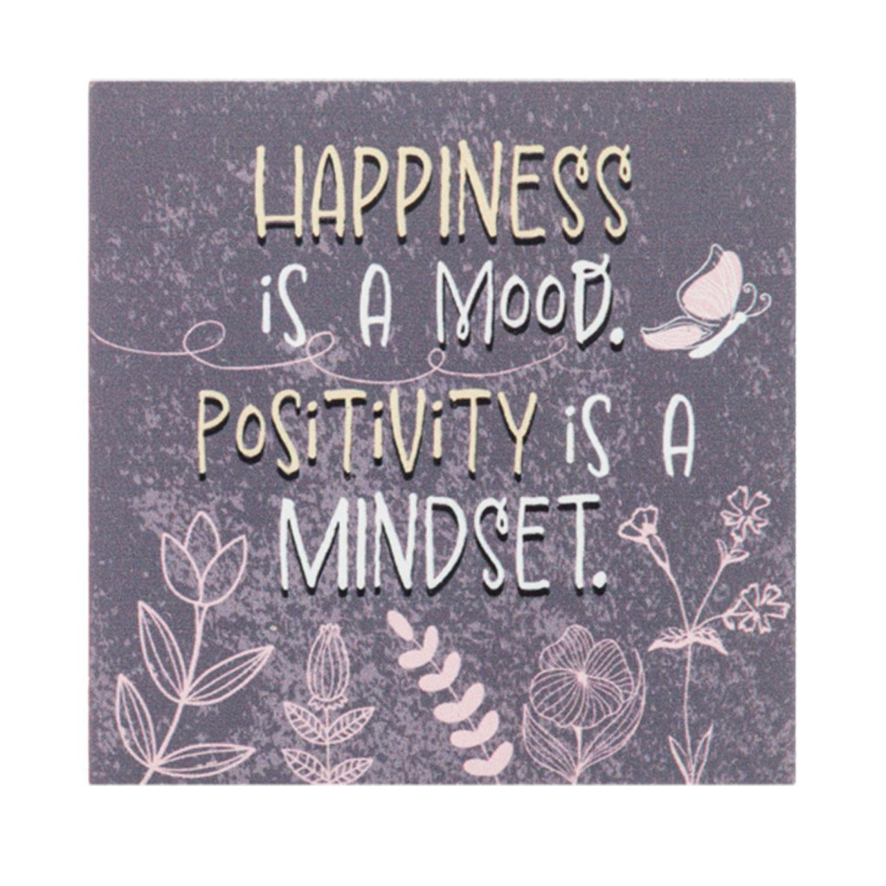 Detail of the Happiness is a Mood Quote Plaque
