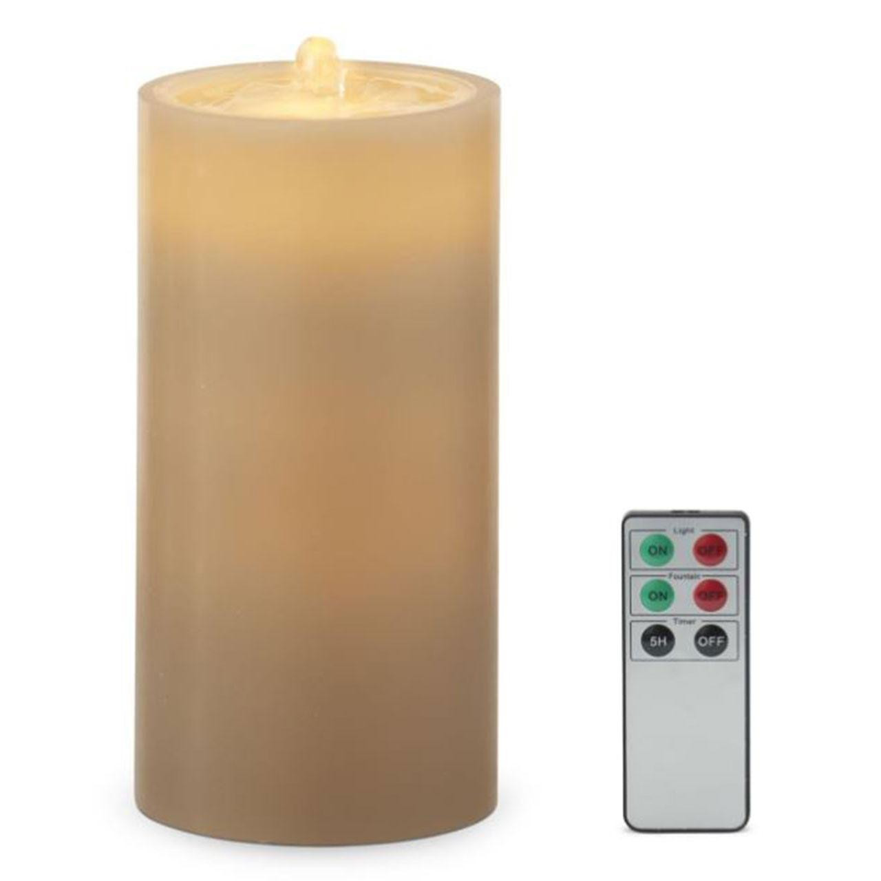 Taupe LED Water Fountain Candle