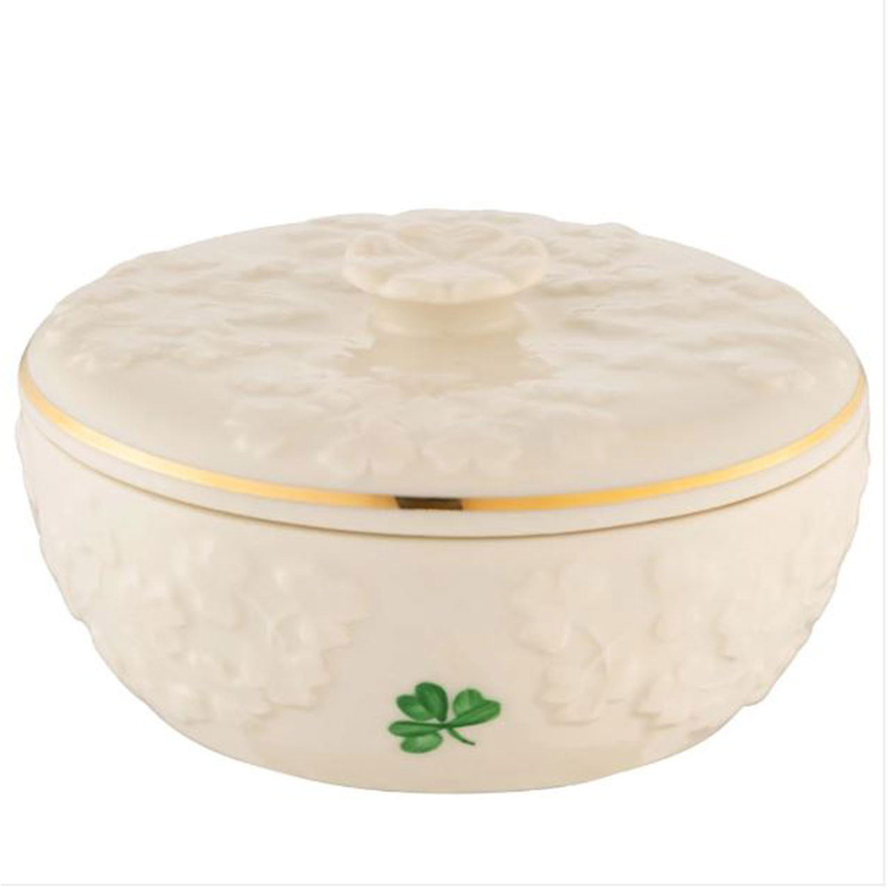 Belleek Field of Shamrocks Trinket Box