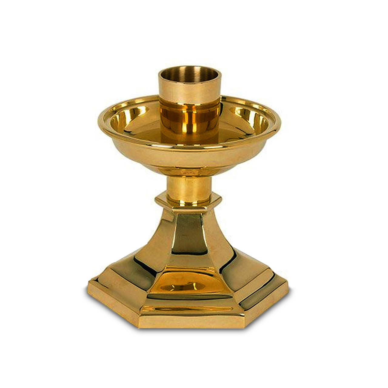 VC327 Polished Brass Candlestick
