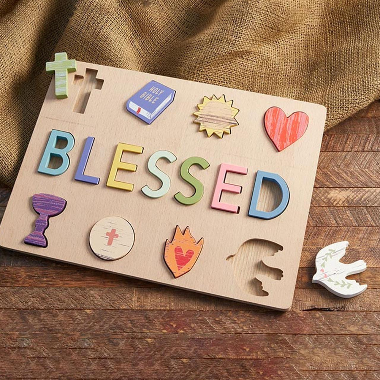 Blessed Sacraments Puzzle shown displayed in a home
