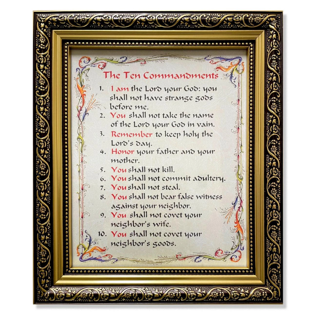 Framed Ten Commandments Print