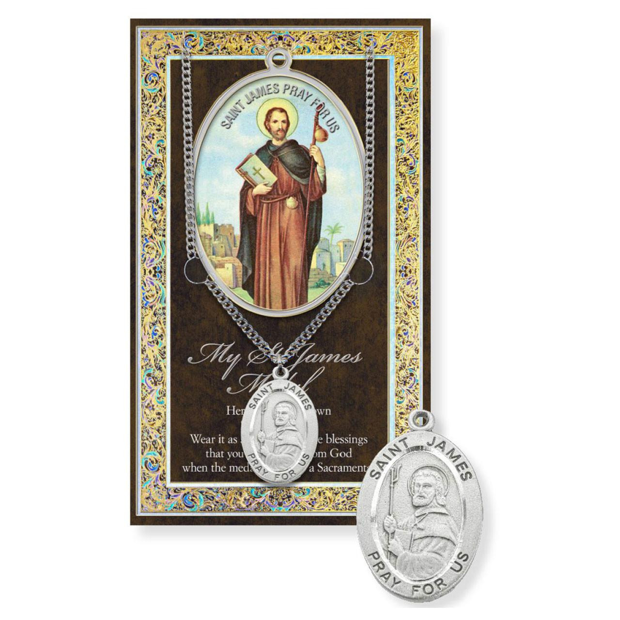 24IN Pewter St. James Necklace & Prayer Card