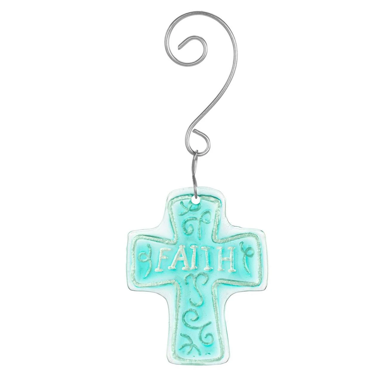 Glass Infusion Faith Cross Glass Ornament