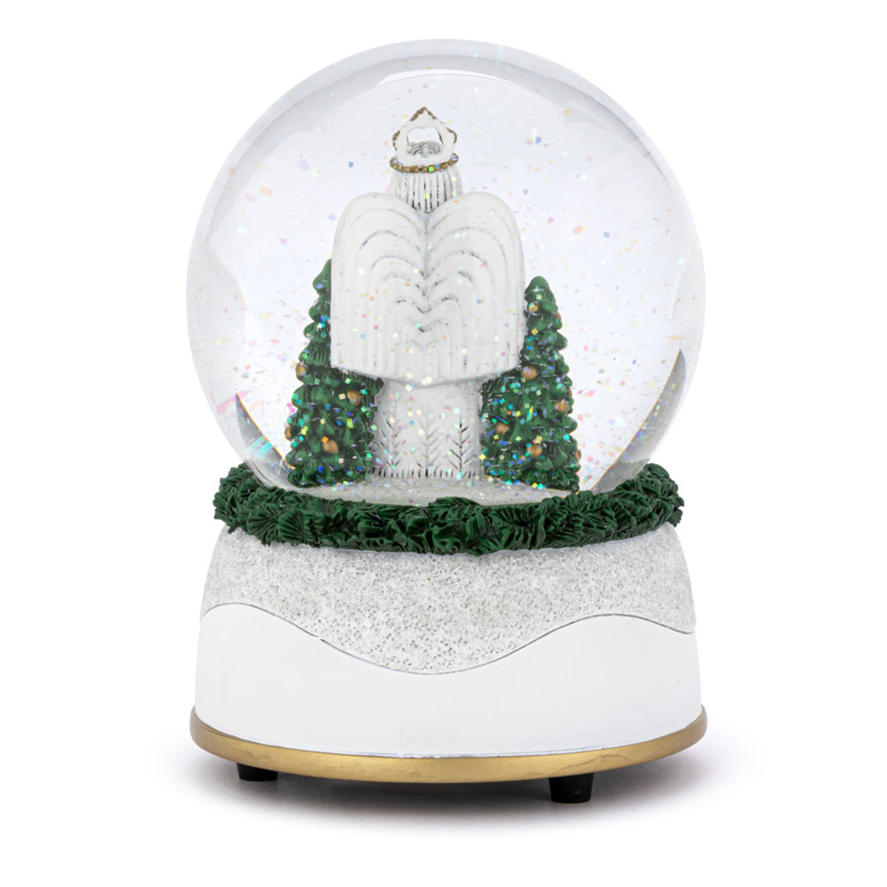 Back view of the Musical Glittery Angel Snow Globe