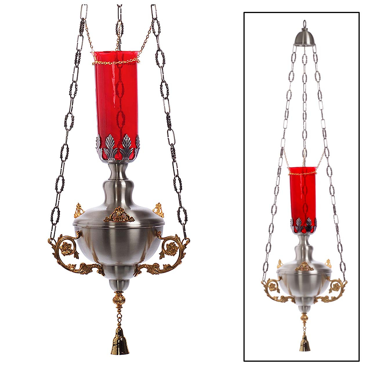 K663  Sanctuary Lamp in Soft Silver Plate