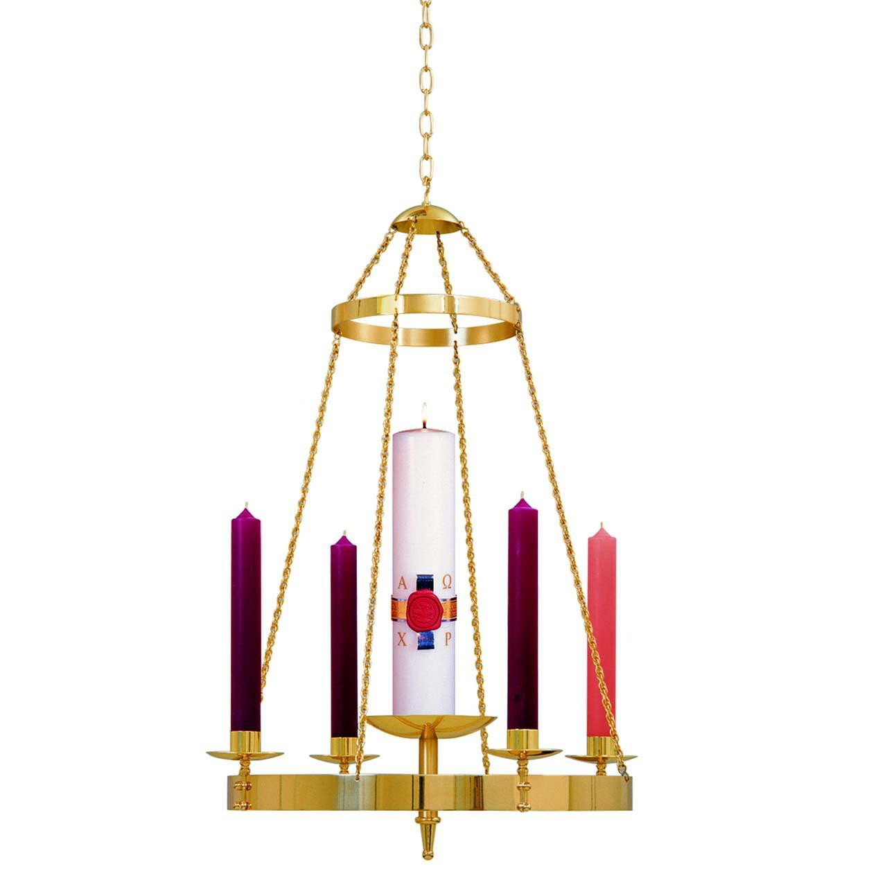 K557 Hanging Brass Advent Wreath
