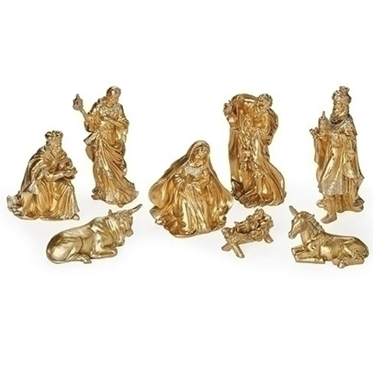 5IN Gold Nativity Set Figures