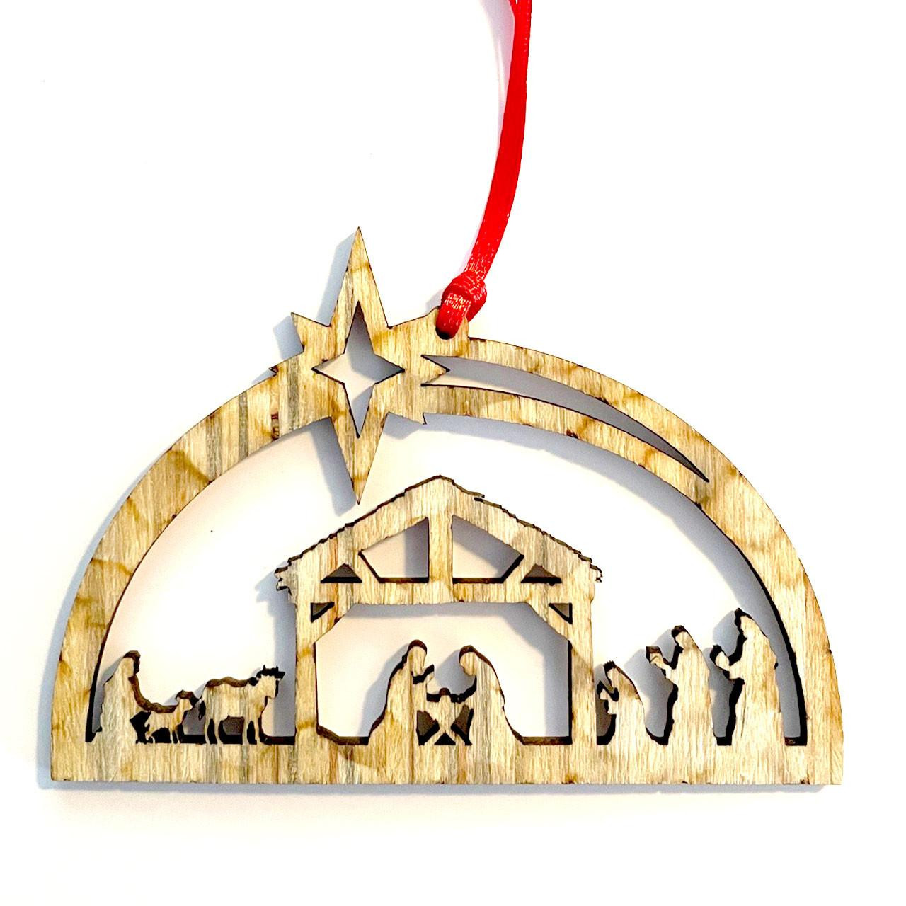 Wood Cut-out Nativity Ornament