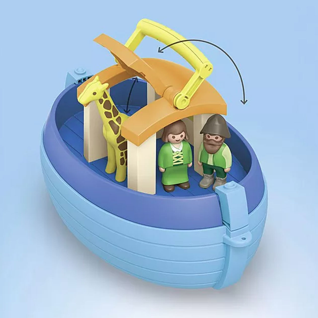 Opening the top of the Playmobil My Take Along Noah's Ark