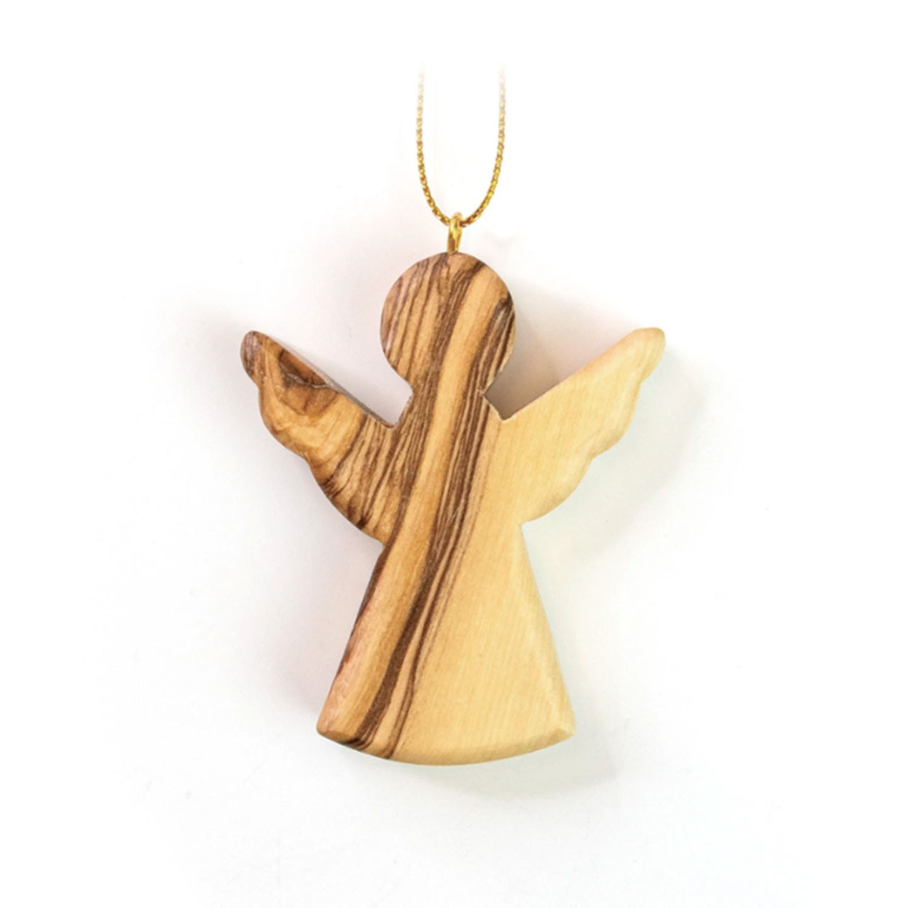 Olive Wood Comfort Angel Ornament
