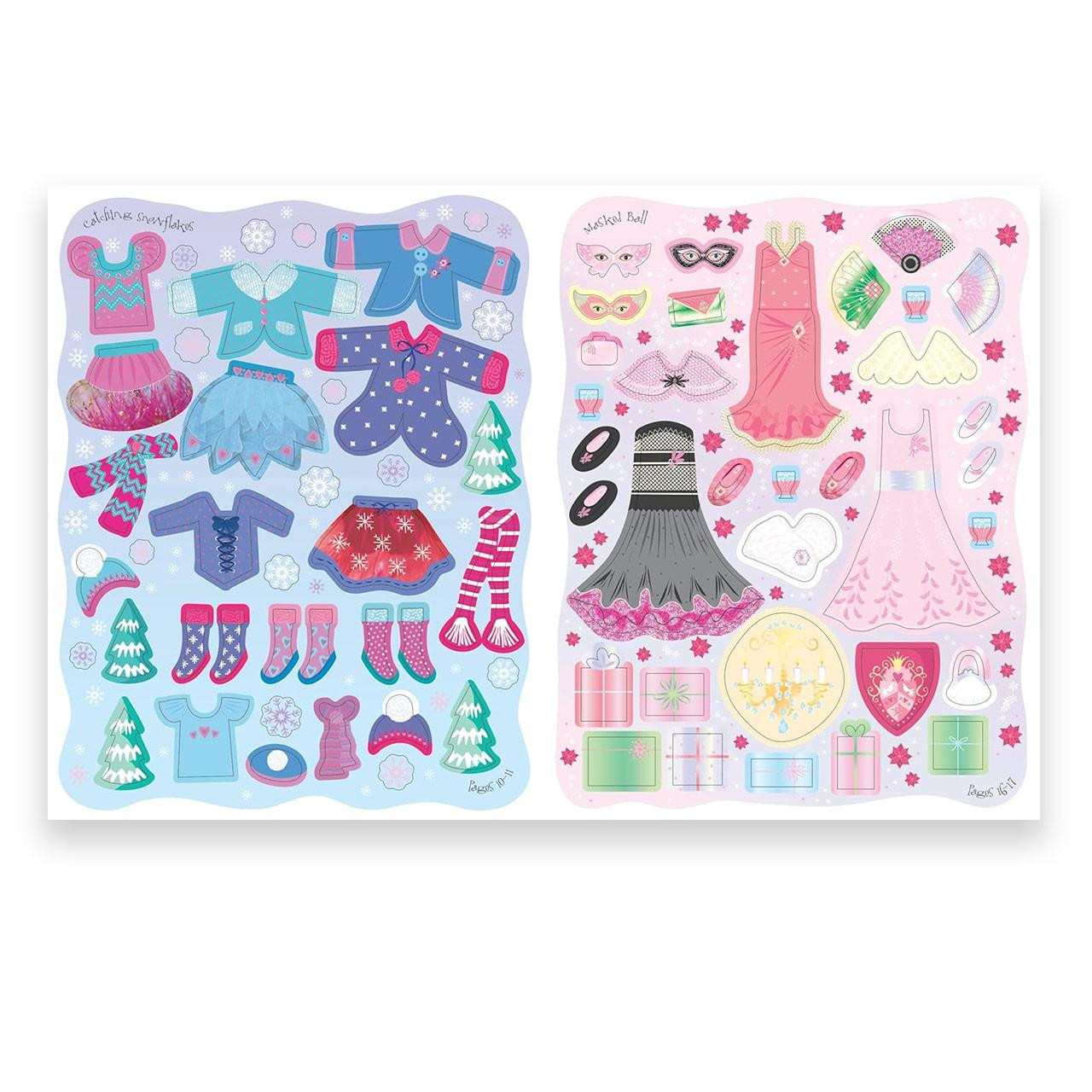 Inside spread in the Sticker Dolly Christmas Book