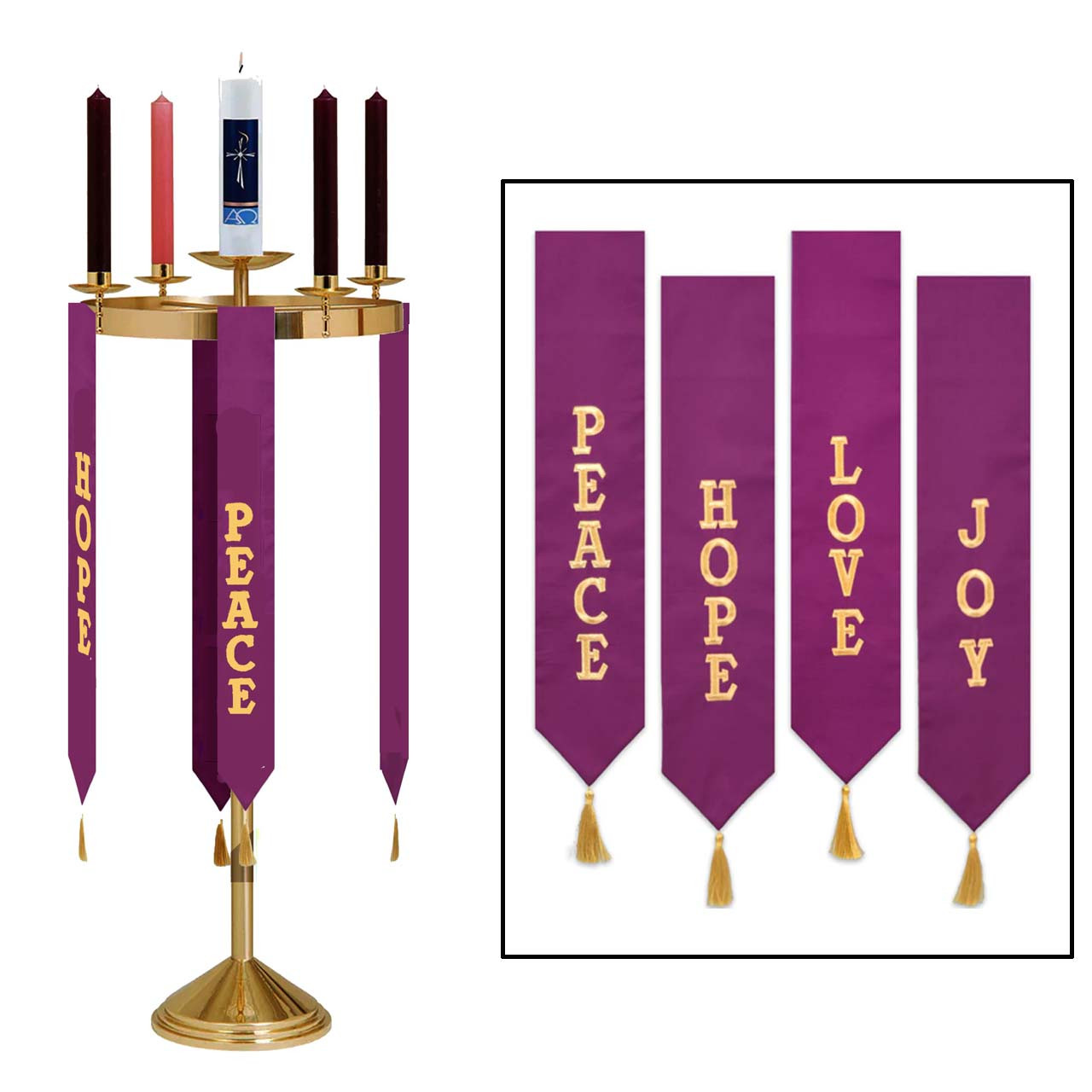 AWB-4 Advent Wreath Banners | Set of 4