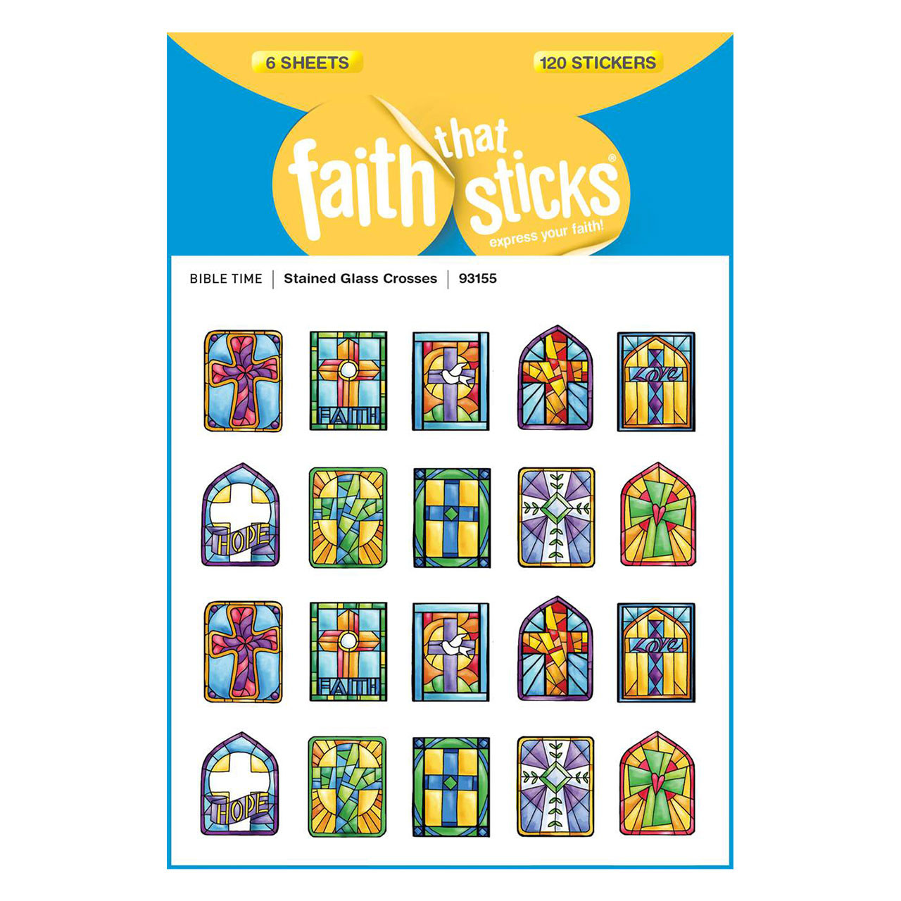 Stained Glass Crosses Stickers