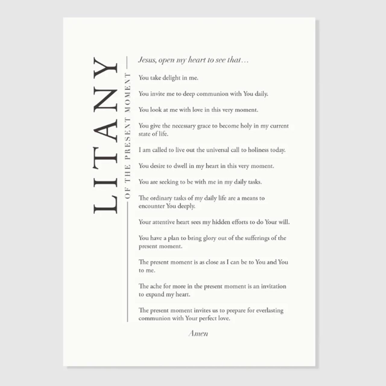 5x7 Litany of the Present Moment Print