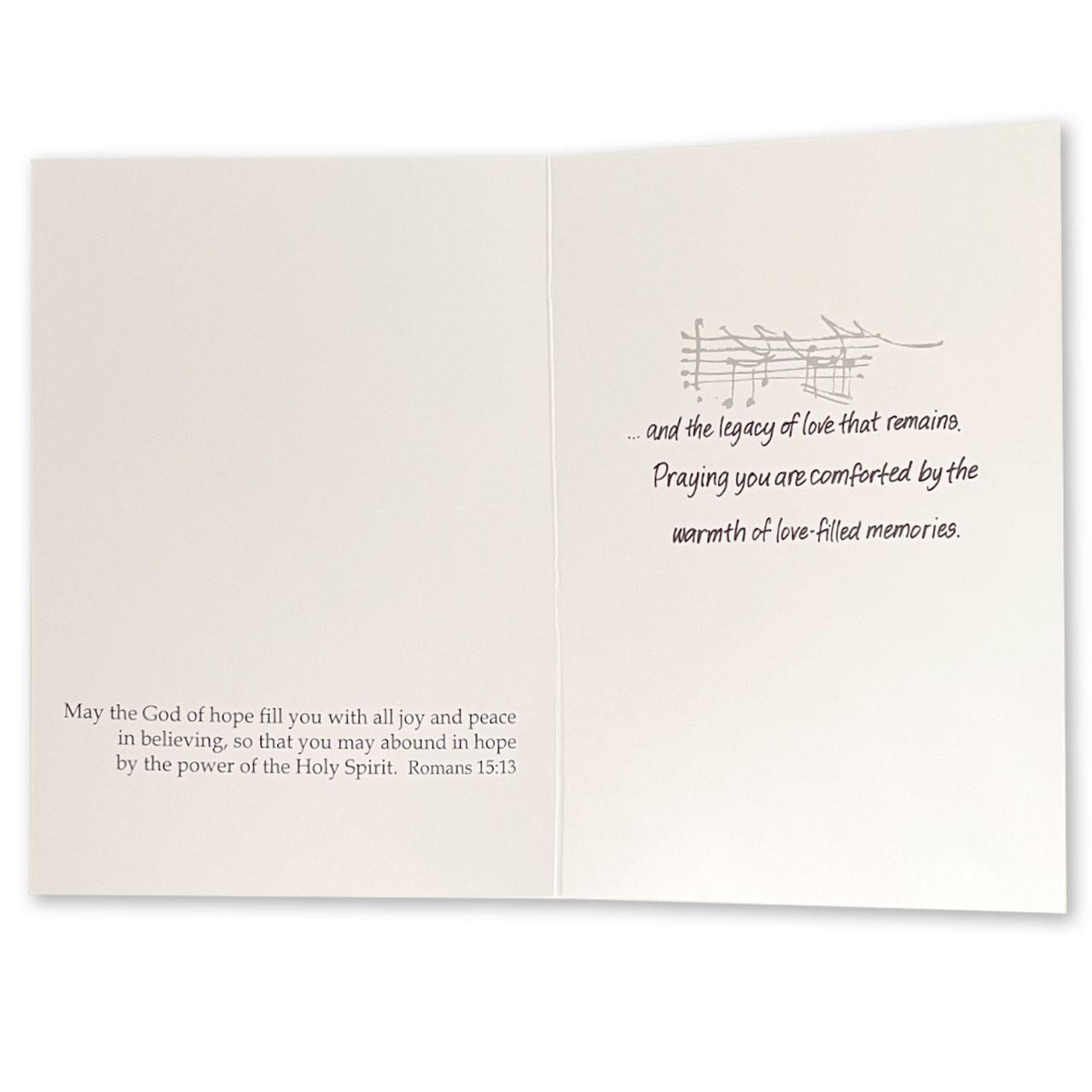 Inside the CA50211 Sympathy Card Celebrating a Life