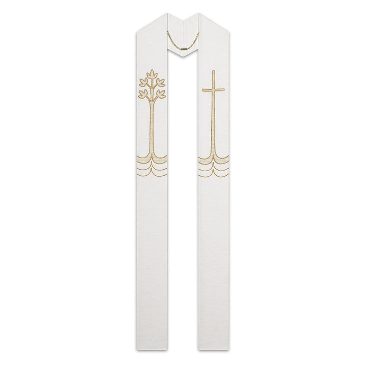 3921 Tree & Cross Overlay Stole in Dupion