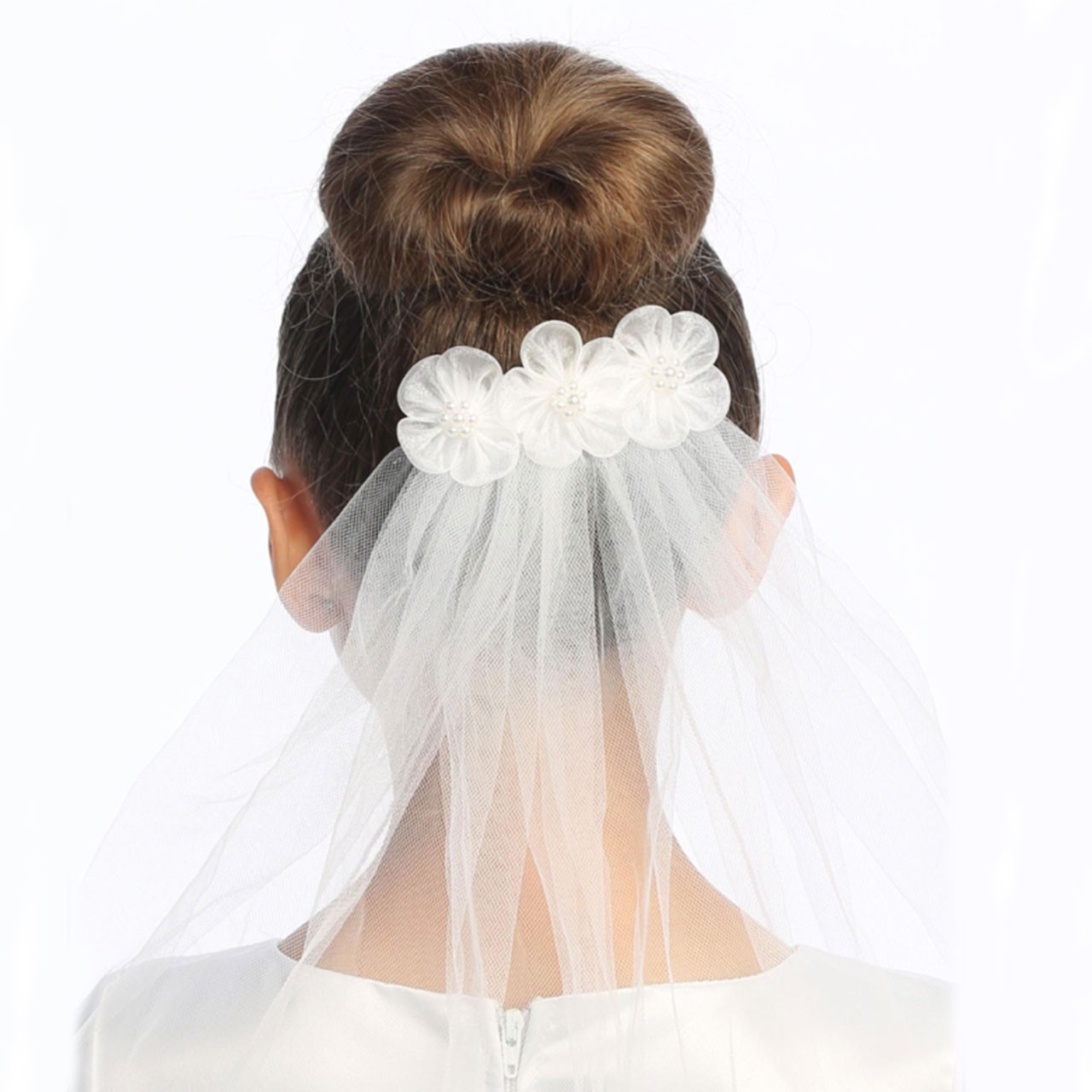 T-47 First Communion 3 Flower Comb Veil