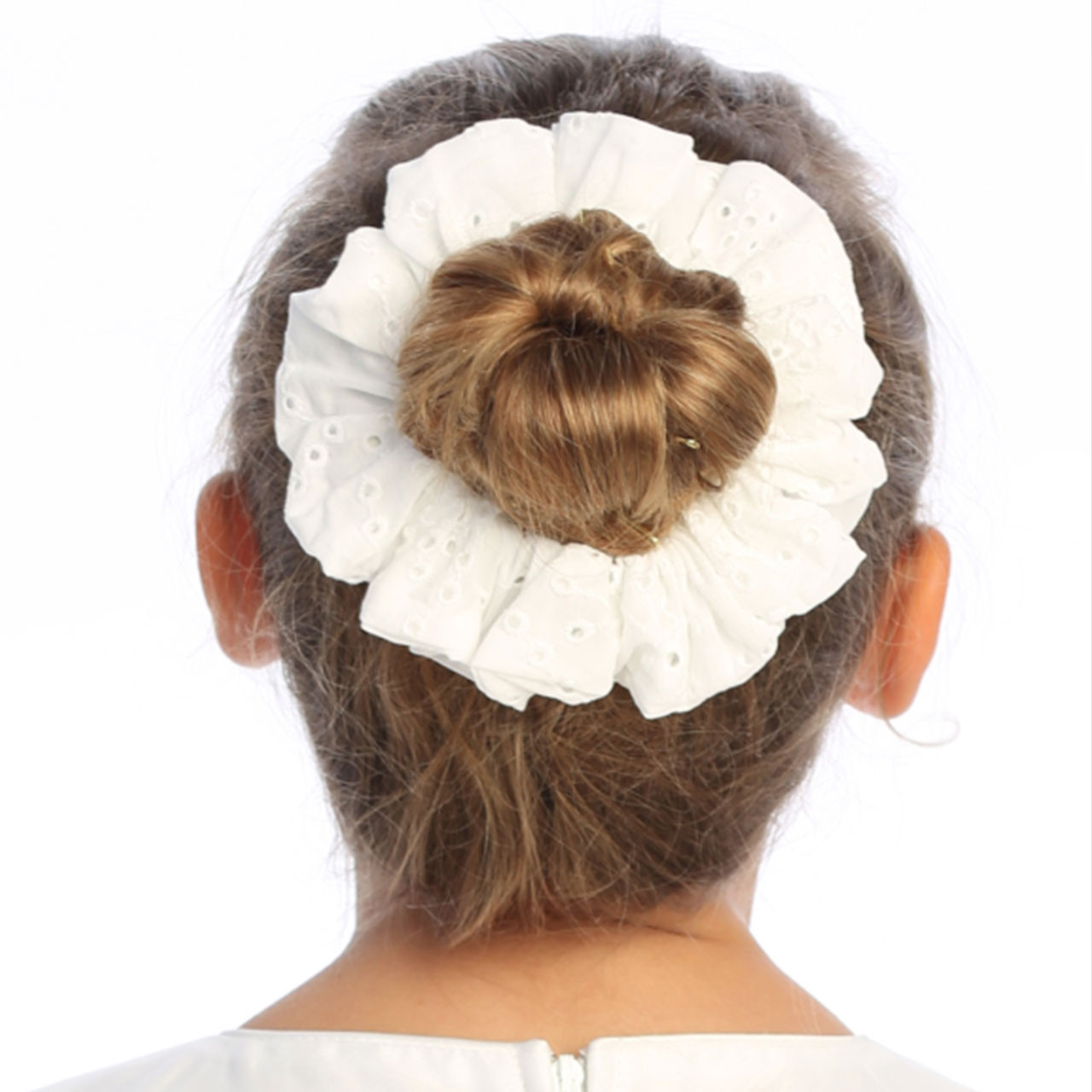 First Communion Eyelet Scrunchie